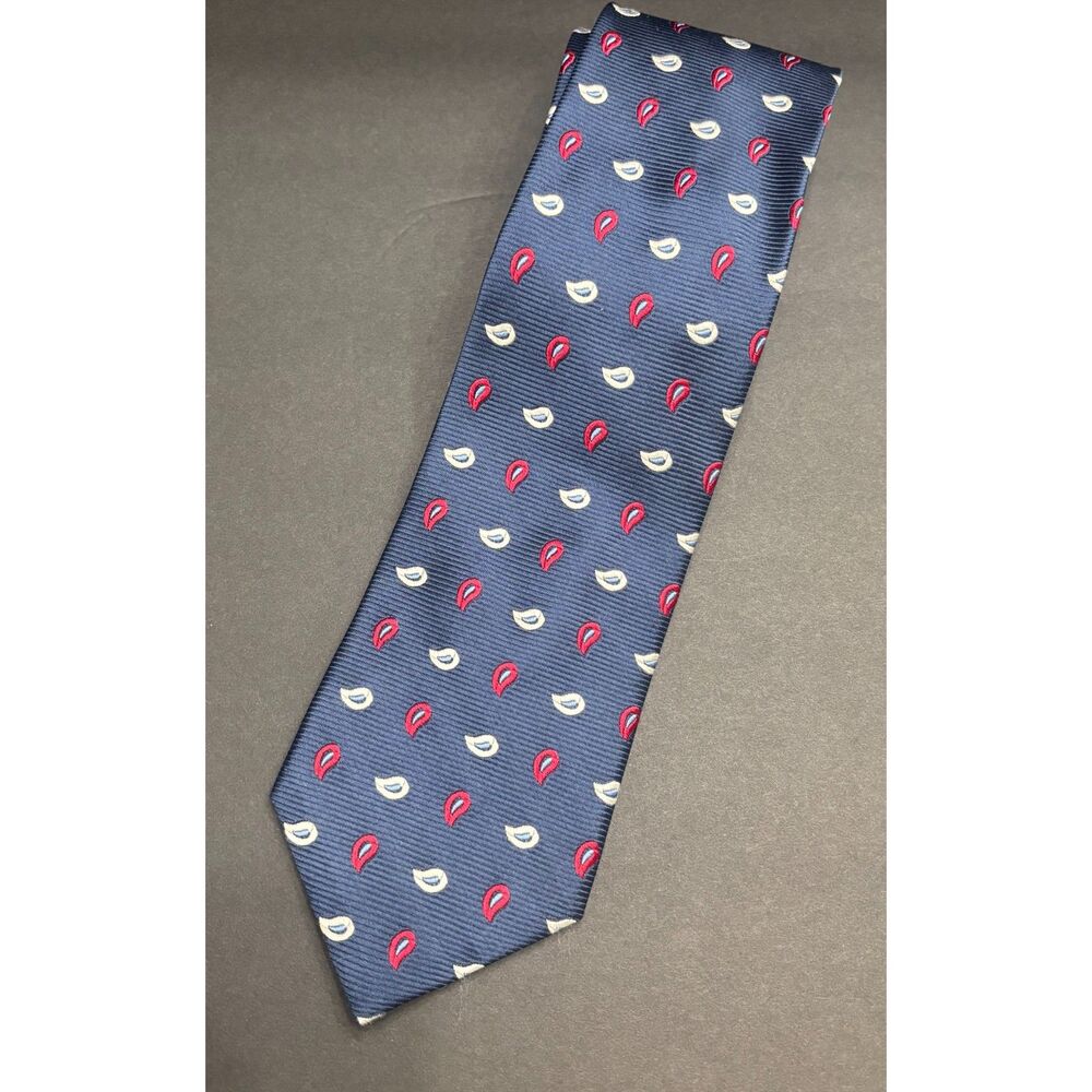 Jos. A. Bank Executive Collection Navy Paisley Silk Tie – 100% Silk, Handmade